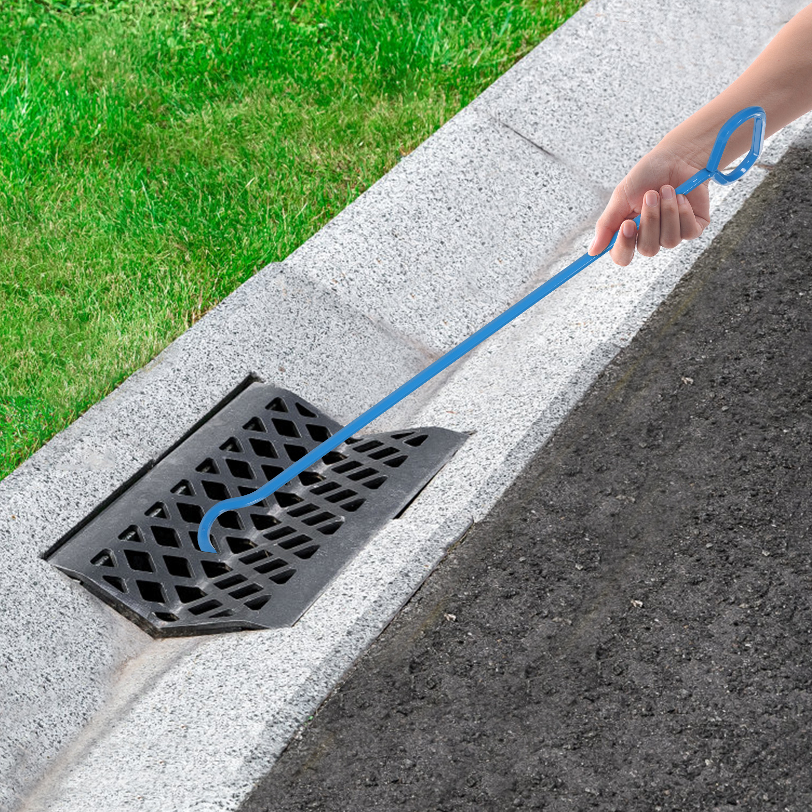 Manhole Cover Lifting - Blue Alloy Steel 36-inch Multifunctional Hook