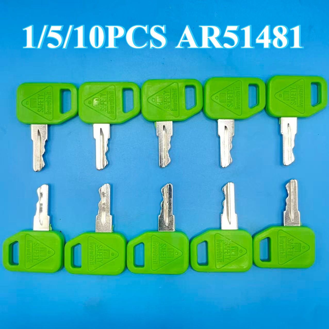 Heavy Equipment Grader - 1/5/10 Pcs Green JDR Ignition Key