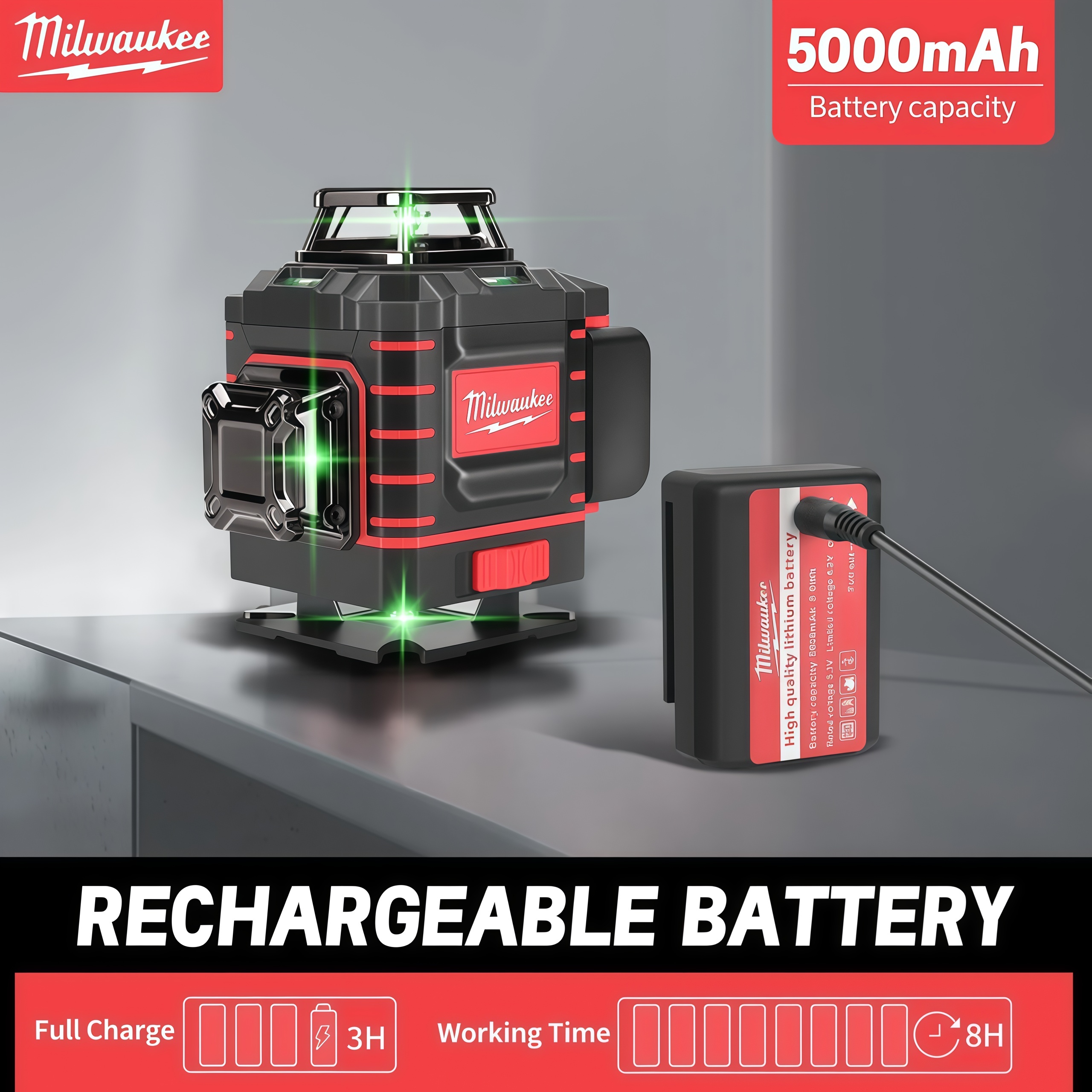 Laser Level Rotary - Milwaukee 360 Degree Vertical Cross Laser