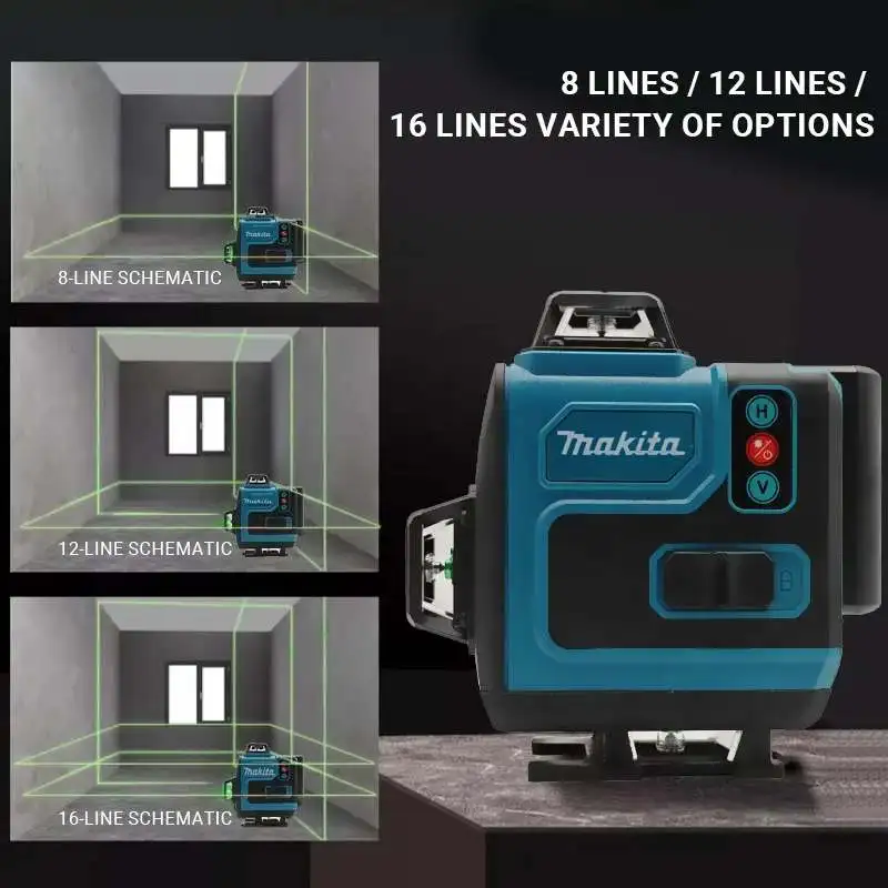 Laser Level Rotary - Makita 18V Battery,16Lines4D Green Laser Level,