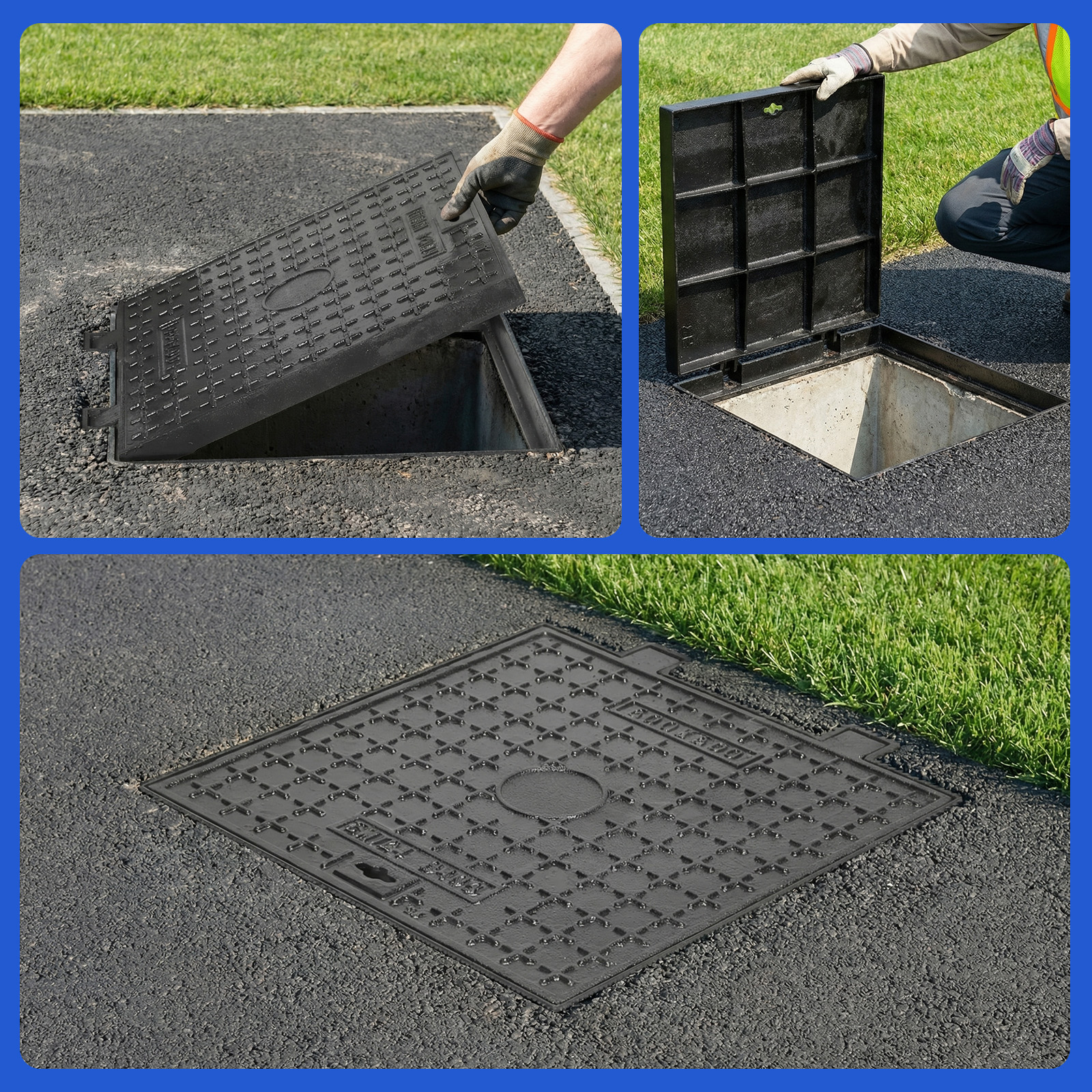 Manhole Cover Lifting - Cast Iron Manhole Cover and Frame