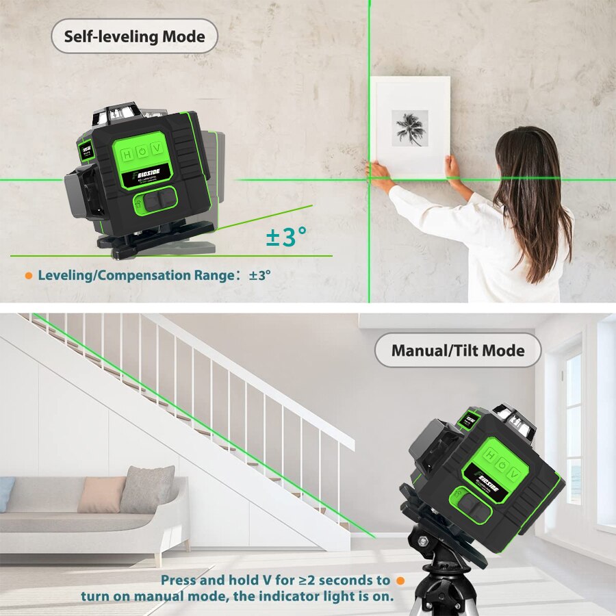 FEIDSIDE 16/12Line Green Laser - огляд і ціна Laser Level Rotary